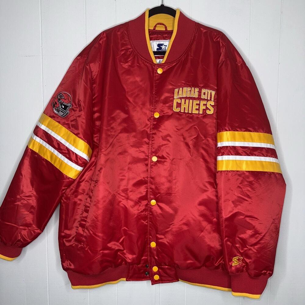 Starter New Age Modern Kansas City Chiefs Football Satin Jacket Size 4XL